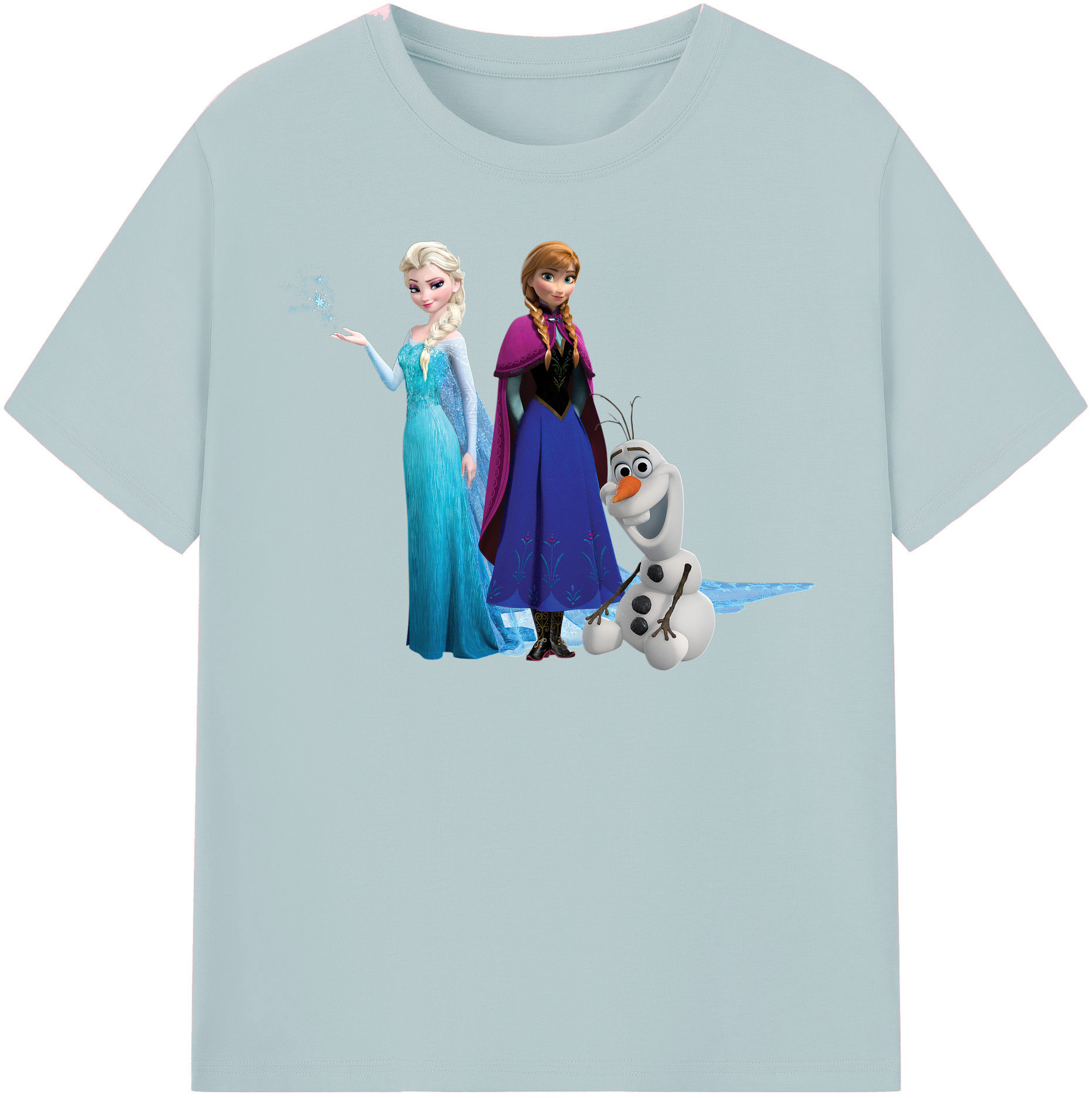 （画像用） アナと雪の女王 アンナ エルサ Frozen Anna Elsa 綿100％半袖Tシャツ（フロントプリント）